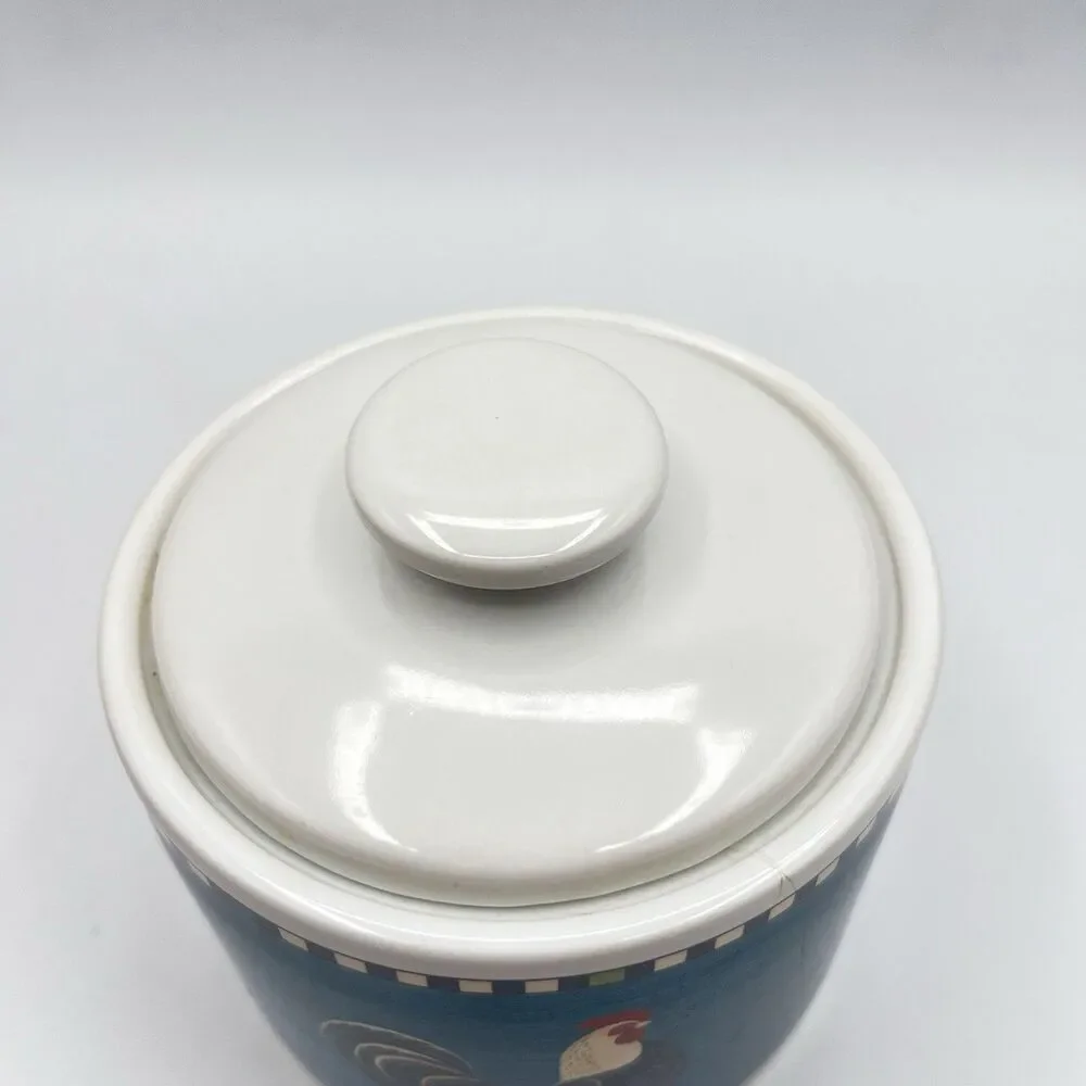 Sakura Rooster Warren Kimble 1999 Sugar Bowl with Lid